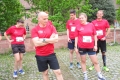 Das Team in der Konzentrationsphase vor dem Lauf